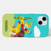 Campy Western cowgirl op paard gepersonaliseerd Case-Mate iPhone Case (Achterkant (horizontaal))
