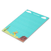 Campy Western cowgirl op paard gepersonaliseerd Notitieblok (Schuin)