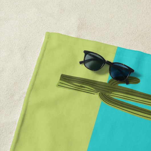 Campy Western cowgirl op paard gepersonaliseerd Strandlaken (In situ)