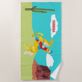 Campy Western cowgirl op paard gepersonaliseerd Strandlaken (Voorkant)