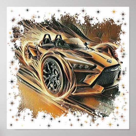 can am oranje supersnelle auto poster (Voorkant)