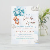 Can Bearly Wait Baby Shower Invitation Kaart (Staand voorkant)