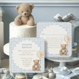 Can Bearly Wait Teddy Bear Diapers Boy Baby Shower Informatiekaartje