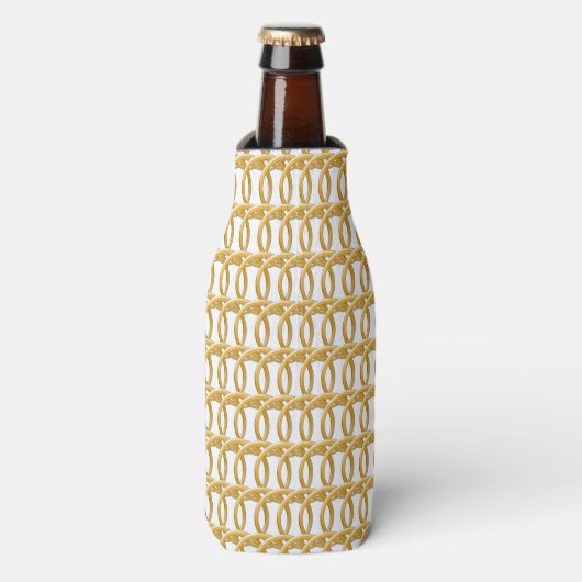 Can/Bottle Cooler - Golden Wicker Kijking Rings (Fles Voorkant)