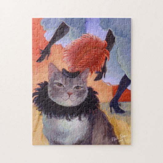 Can-Can Cabaret Dancer Cat Legpuzzel (Verticaal)