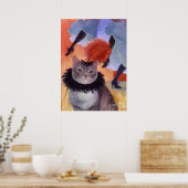 Can-Can Cabaret Dancer Cat Poster (Keuken)