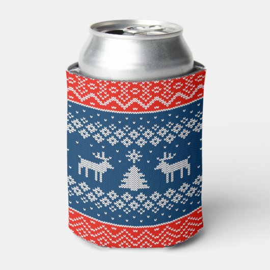 Can Cooler small Ugly Sweater with Reindeer Knit (Blikje Voorkant)