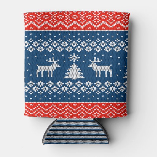 Can Cooler small Ugly Sweater with Reindeer Knit (Voorkant)