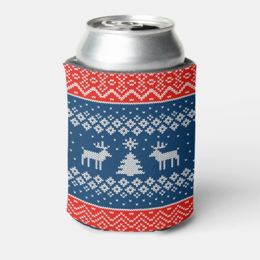 Can Cooler small Ugly Sweater with Reindeer Knit (Blikje Achterkant)