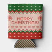 Can Cooler small with Merry Christmas Knit (Voorkant)