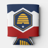 Can Cooler with new flag of Utah State, USA (Achterkant)