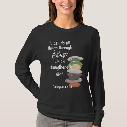 Can Do All Things Religious Bible YM Verse YW Them T-shirt (Voorkant)