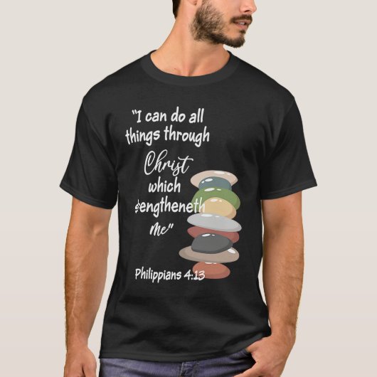 Can Do All Things Religious Bible YM Verse YW Them T-shirt (Voorkant)