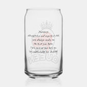 Can Glass: Mijn enige koningin Blikvorm Glas (Achterkant)