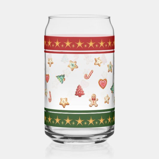 Can Glass with Christmas Cookies Blikvorm Glas (Links)