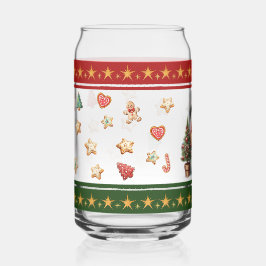 Can Glass with Snowman and Christmas Cookies Blikvorm Glas