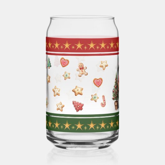 Can Glass with Snowman and Christmas Cookies Blikvorm Glas (Voorkant)