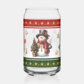 Can Glass with Snowman and Christmas Cookies Blikvorm Glas (Links)