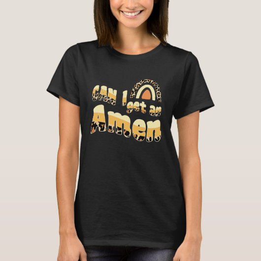 Can I Get An Amen Christian Jesus God  Leopard Pri T-shirt (Voorkant)
