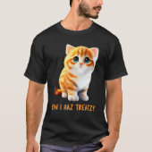 Can I Haz Treatz Cute Cat Baby Talk Kitten Beautif T-shirt (Voorkant)