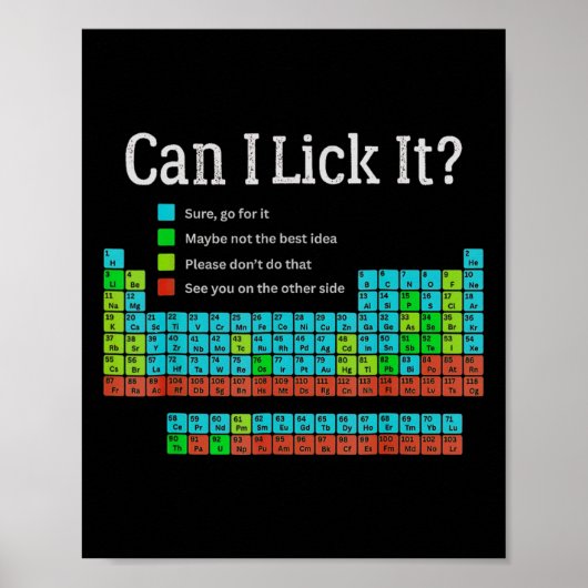 Can I Lick It Funny Back To School Periodic Table Poster (Voorkant)