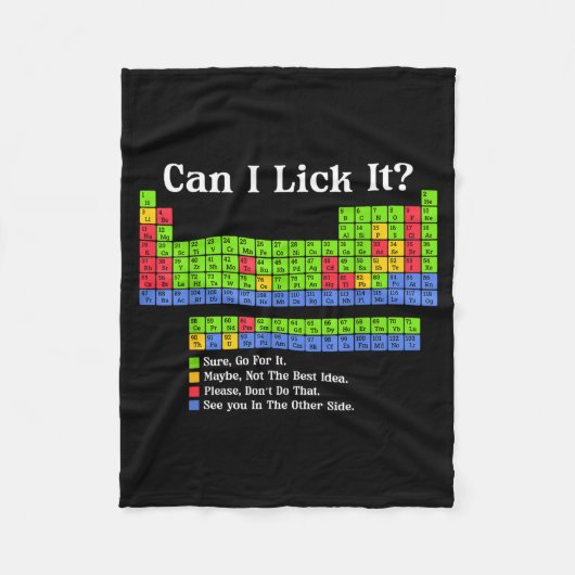 Can I Lick It Periodic Table Chart Science Teacher Fleece Deken (Voorkant)