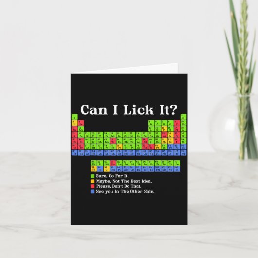 Can I Lick It Periodic Table Chart Science Teacher Kaart (Voorkant)