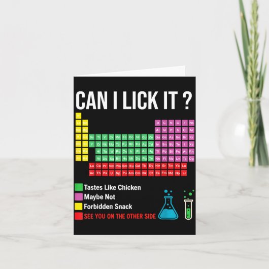 Can I Lick It Periodic Table Chart Science Teacher Kaart (Voorkant)