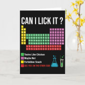 Can I Lick It Periodic Table Chart Science Teacher Kaart (Gele Bloem)