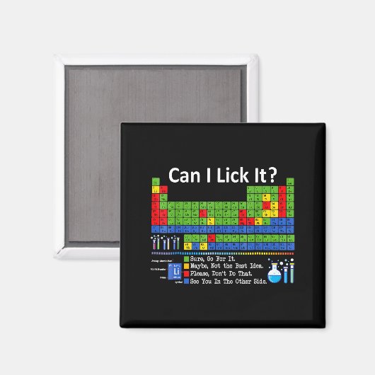 Can I Lick It Periodic Table Chart Science Teacher Magneet (Voorkant / Achterkant)
