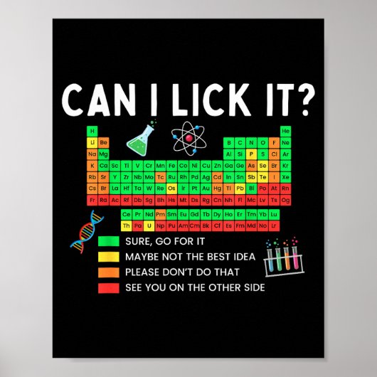 Can I Lick It Periodic Table Chart Science Teacher Poster (Voorkant)