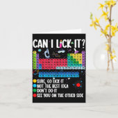 Can I Lick It Periodic Table Funny Science Chemist Kaart (Gele Bloem)