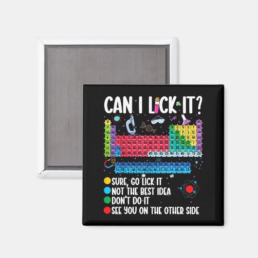 Can I Lick It Periodic Table Funny Science Chemist Magneet (Voorkant / Achterkant)
