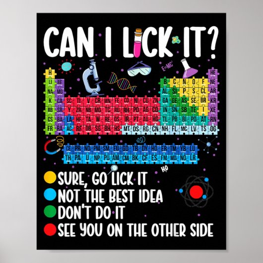 Can I Lick It Periodic Table Funny Science Chemist Poster (Voorkant)