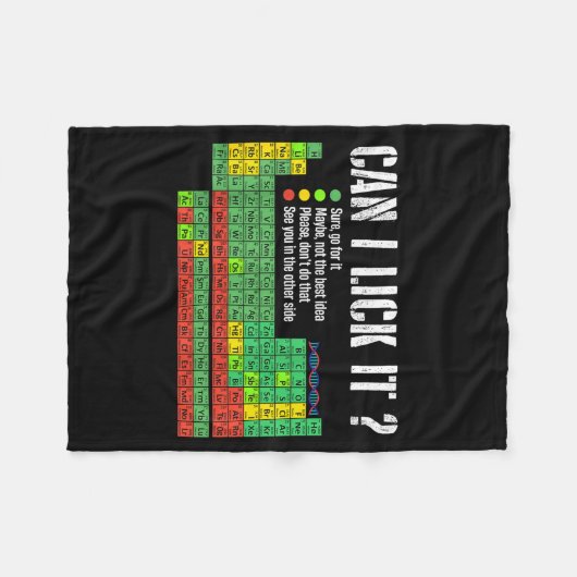 Can I Lick It Periodic Table Funny Science Teacher Fleece Deken (Voorkant (Horizontaal))