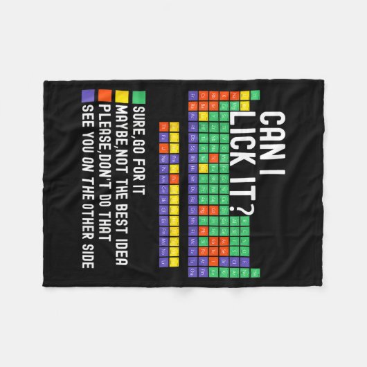Can I Lick It Periodic Table Funny Science Teacher Fleece Deken (Voorkant (Horizontaal))