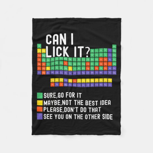 Can I Lick It Periodic Table Funny Science Teacher Fleece Deken (Voorkant)