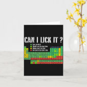 Can I Lick It Periodic Table Funny Science Teacher Kaart (Gele Bloem)