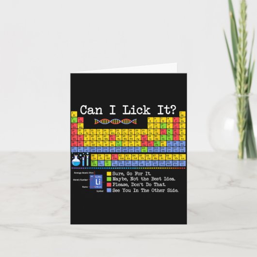 Can I Lick It Periodic Table Funny Science Teacher Kaart (Voorkant)