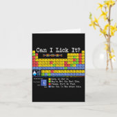 Can I Lick It Periodic Table Funny Science Teacher Kaart (Gele Bloem)