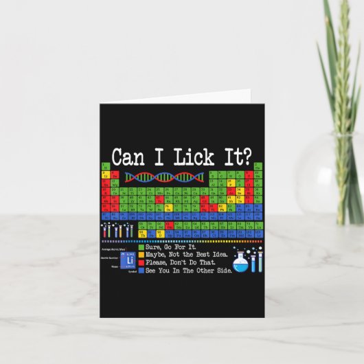 Can I Lick It Periodic Table Funny Science Teacher Kaart (Voorkant)