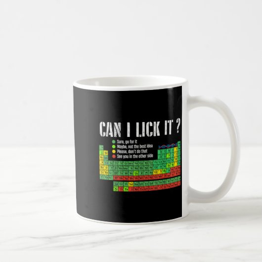 Can I Lick It Periodic Table Funny Science Teacher Koffiemok (Rechts)
