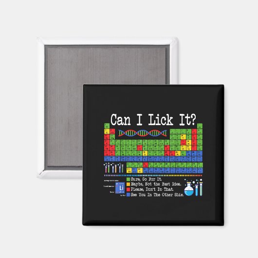 Can I Lick It Periodic Table Funny Science Teacher Magneet (Voorkant / Achterkant)
