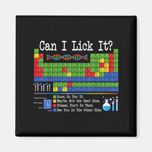 Can I Lick It Periodic Table Funny Science Teacher Magneet (Voorkant)