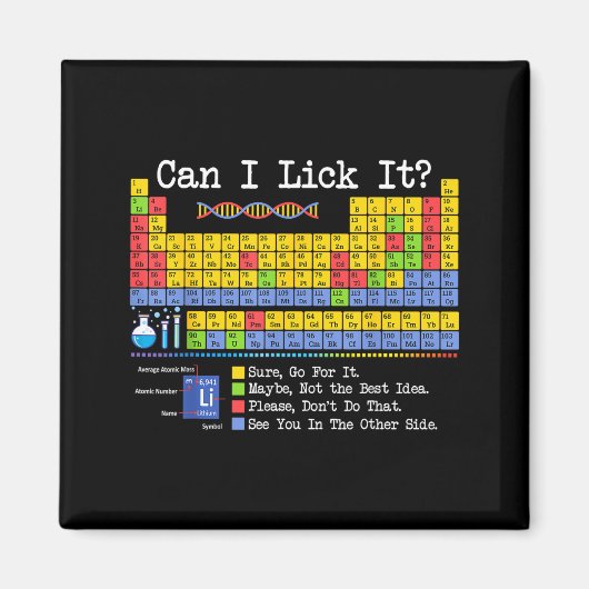 Can I Lick It Periodic Table Funny Science Teacher Magneet (Voorkant)