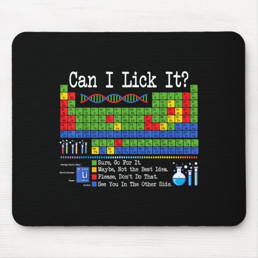 Can I Lick It Periodic Table Funny Science Teacher Muismat (Voorkant)