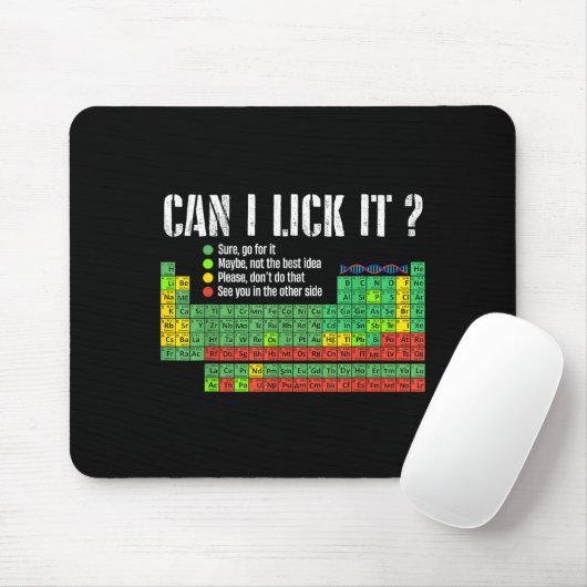 Can I Lick It Periodic Table Funny Science Teacher Muismat (Met muis)