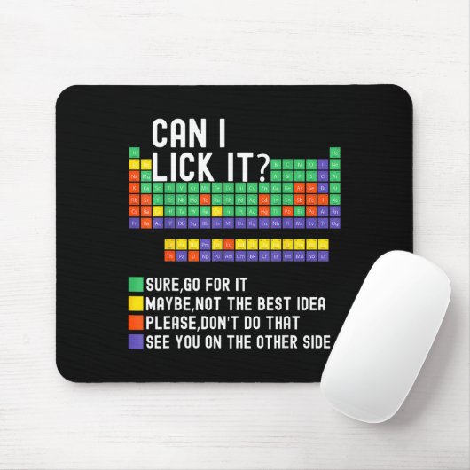Can I Lick It Periodic Table Funny Science Teacher Muismat (Met muis)