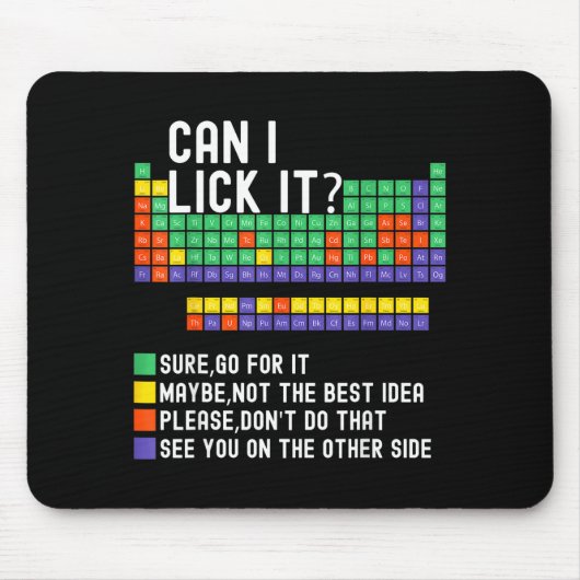 Can I Lick It Periodic Table Funny Science Teacher Muismat (Voorkant)