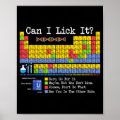 Can I Lick It Periodic Table Funny Science Teacher Poster (Voorkant)
